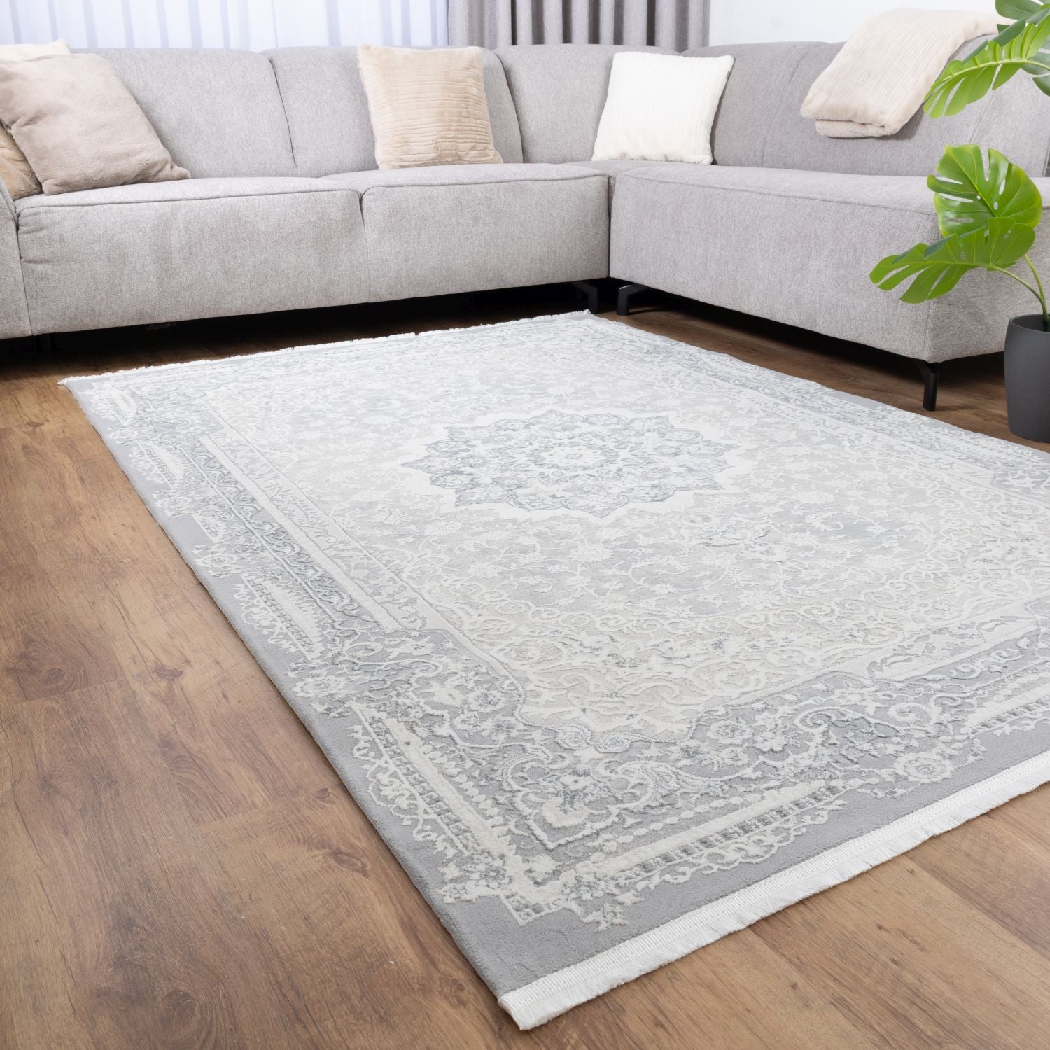 Crème Tapijt Laagpolig Vloerkleed Omid Soft Lux