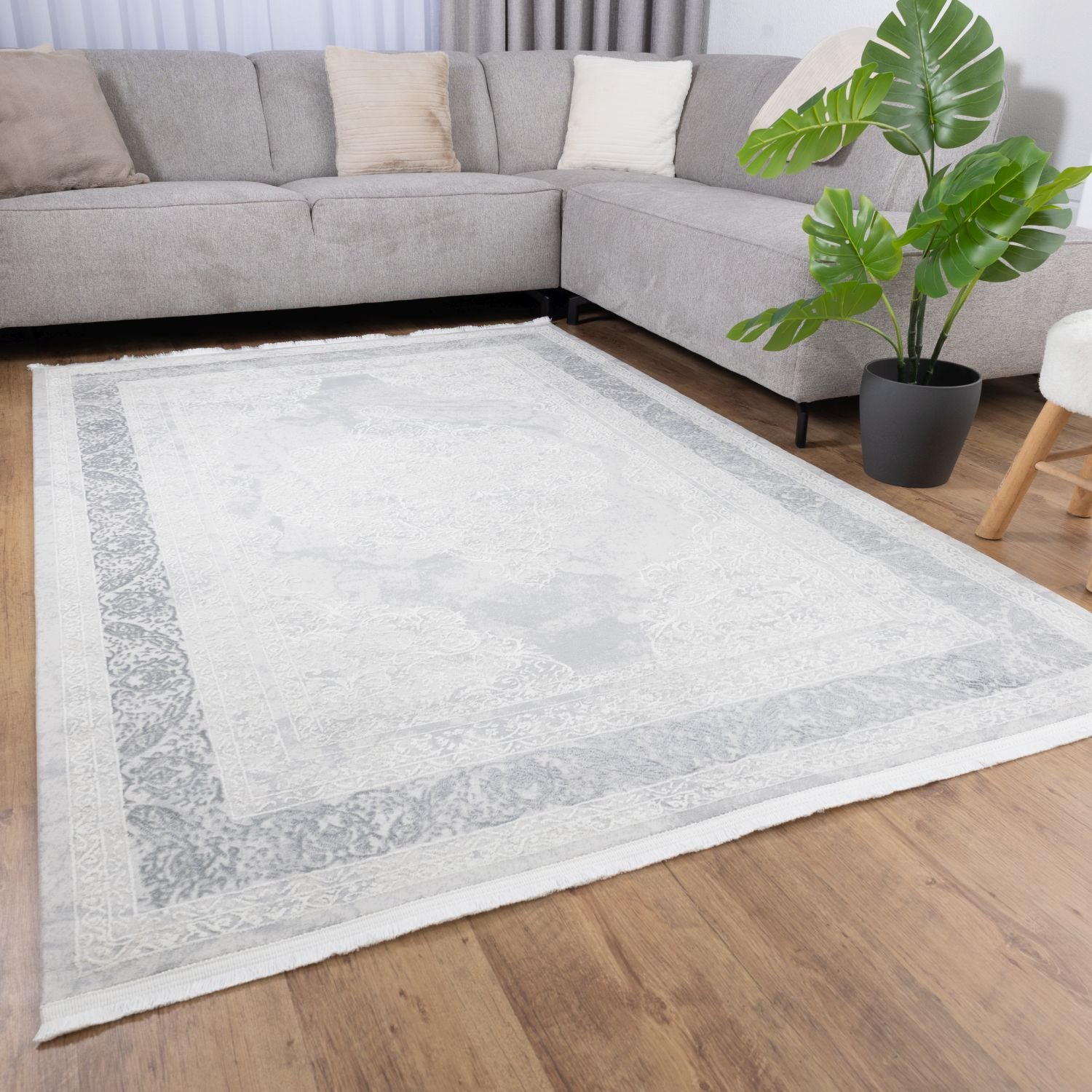 Crème Tapijt Laagpolig Vloerkleed Omid Soft Lux