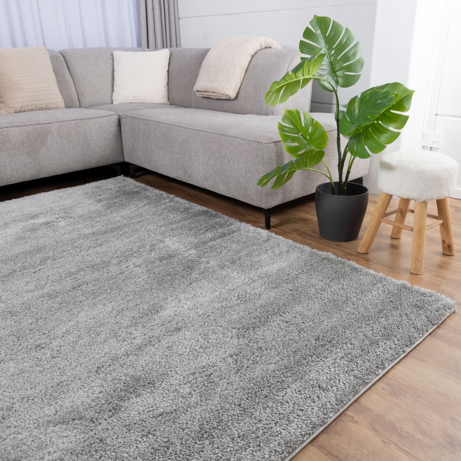 Grijs Tapijt Hoogpolig Vloerkleed Omid Berber Luxe Shaggy - Omid Carpets