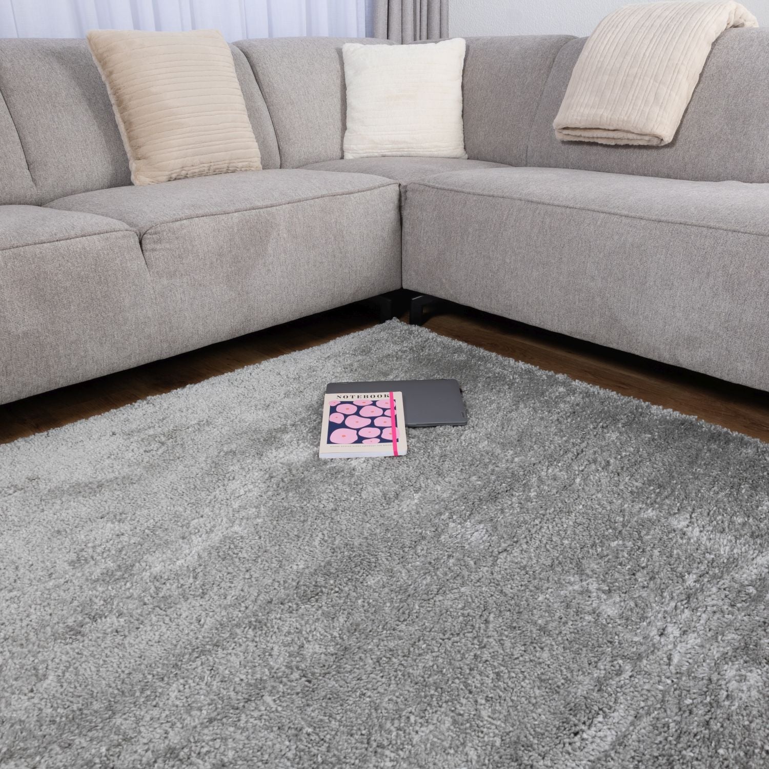 Grijs Tapijt Hoogpolig Vloerkleed Omid Berber Luxe Shaggy - Omid Carpets