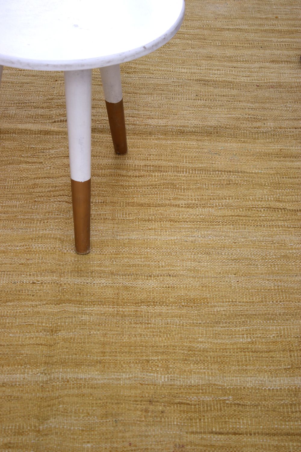 Geel Tapijt Laagpolig Handgeweven Wollen Vloerkleed - Omid Afghan Modern Kelim 173x124