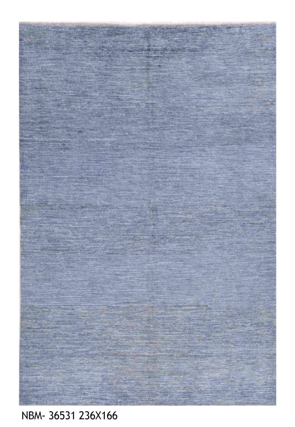 Blauw Tapijt Laagpolig Handgeknoopt Wollen Vloerkleed - Omid Afghan Wool Luxury 236x166