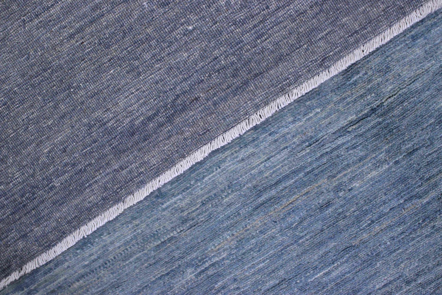 Blauw Tapijt Laagpolig Handgeknoopt Wollen Vloerkleed - Omid Afghan Wool Luxury 299x215