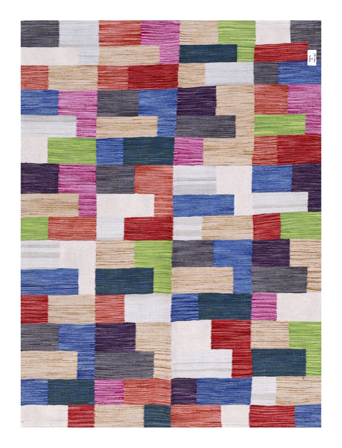Kleurrijk Tapijt Laagpolig Handgeweven Wollen Vloerkleed - Omid Afghan Modern Kelim 173x125