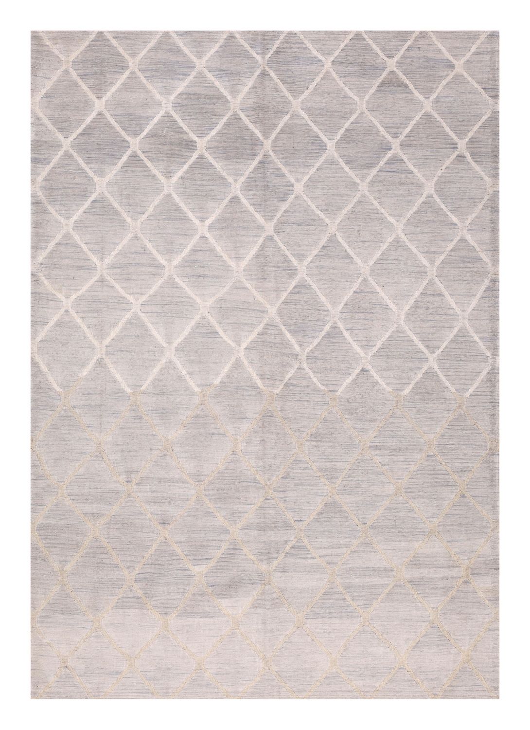 Beige Tapijt Laagpolig Handgeweven Wollen Vloerkleed - Omid Afghan Modern Kelim 225x158