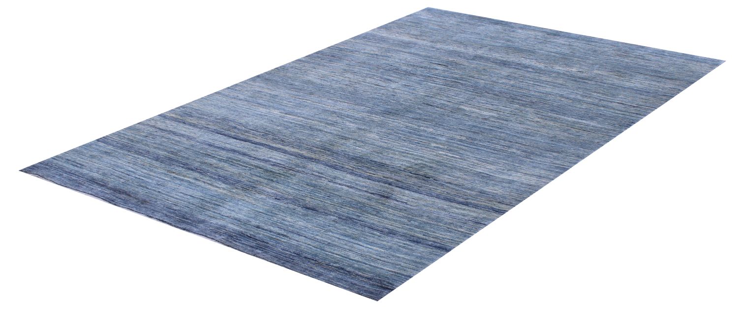 Blauw Tapijt Laagpolig Handgeknoopt Wollen Vloerkleed - Omid Afghan Wool Luxury 228x164