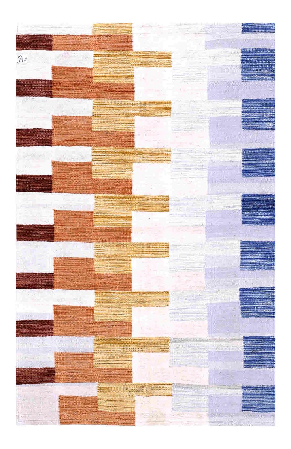 Kleurrijk Tapijt Laagpolig Handgeweven Wollen Vloerkleed - Omid Afghan Modern Kelim 155x94