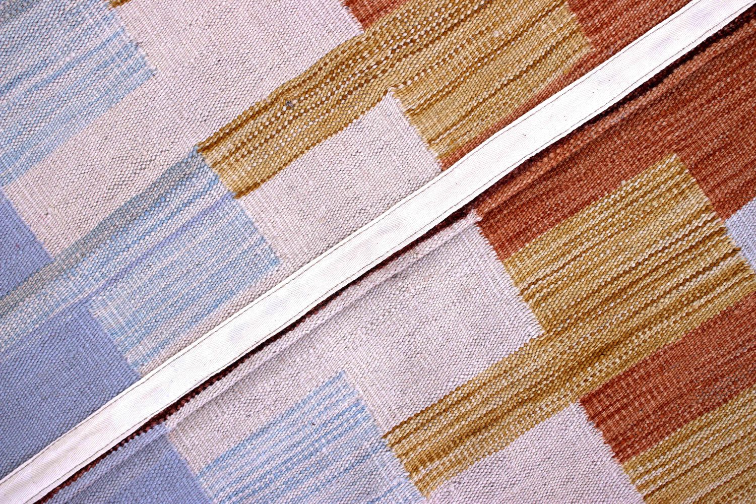 Kleurrijk Tapijt Laagpolig Handgeweven Wollen Vloerkleed - Omid Afghan Modern Kelim 155x94