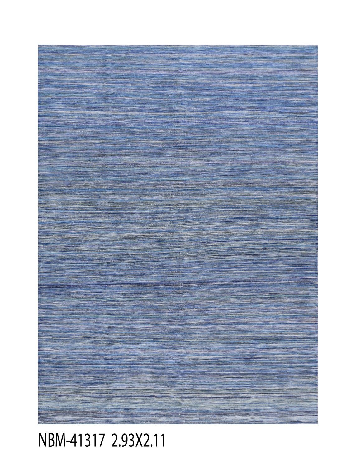 Blauw Tapijt Laagpolig Handgeweven Wollen Vloerkleed - Omid Afghan Modern Kelim 293x211