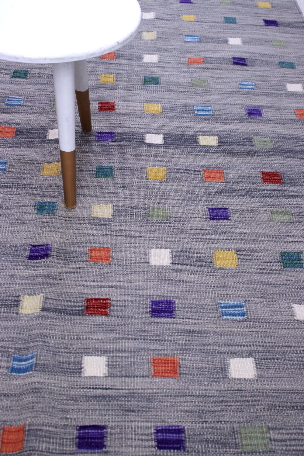 Grijs Tapijt Laagpolig Handgeweven Wollen Vloerkleed - Omid Afghan Modern Kelim 239x155