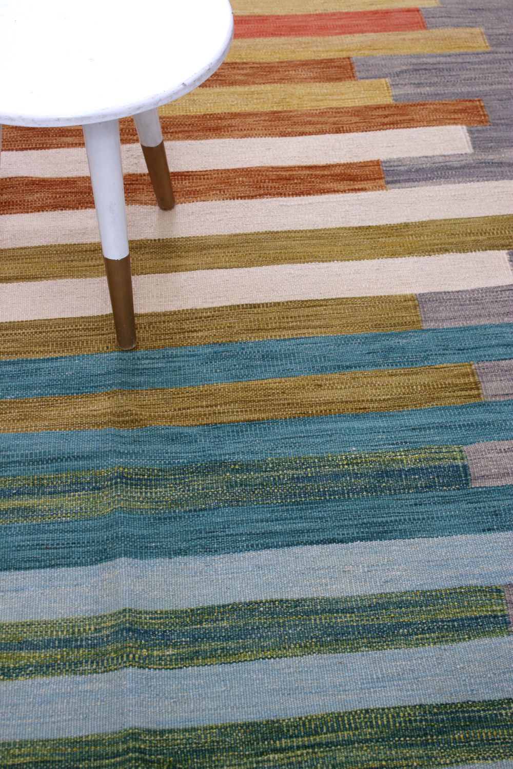 Kleurrijk Tapijt Laagpolig Handgeweven Wollen Vloerkleed - Omid Afghan Modern Kelim 295x205