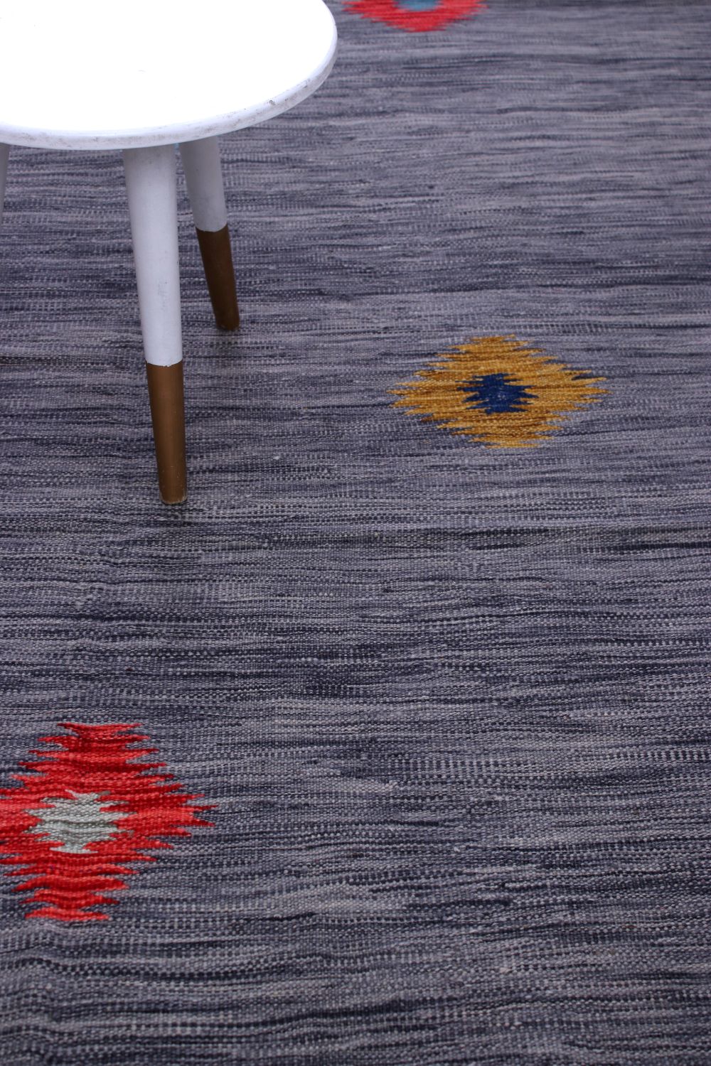 Grijs Tapijt Laagpolig Handgeweven Wollen Vloerkleed - Omid Afghan Modern Kelim 259x179