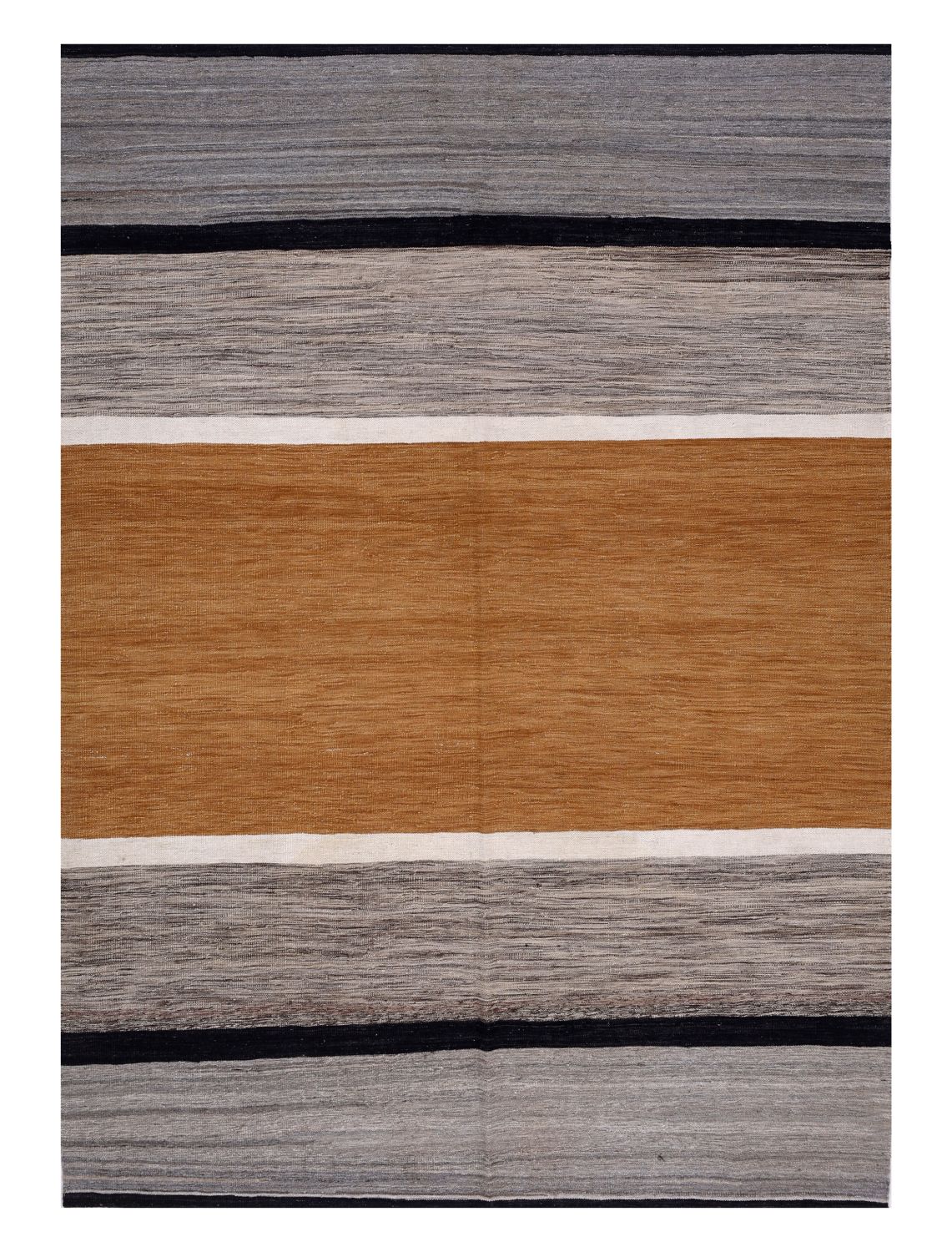 Oranje Tapijt Laagpolig Handgeweven Wollen Vloerkleed - Omid Afghan Modern Kelim 288x208