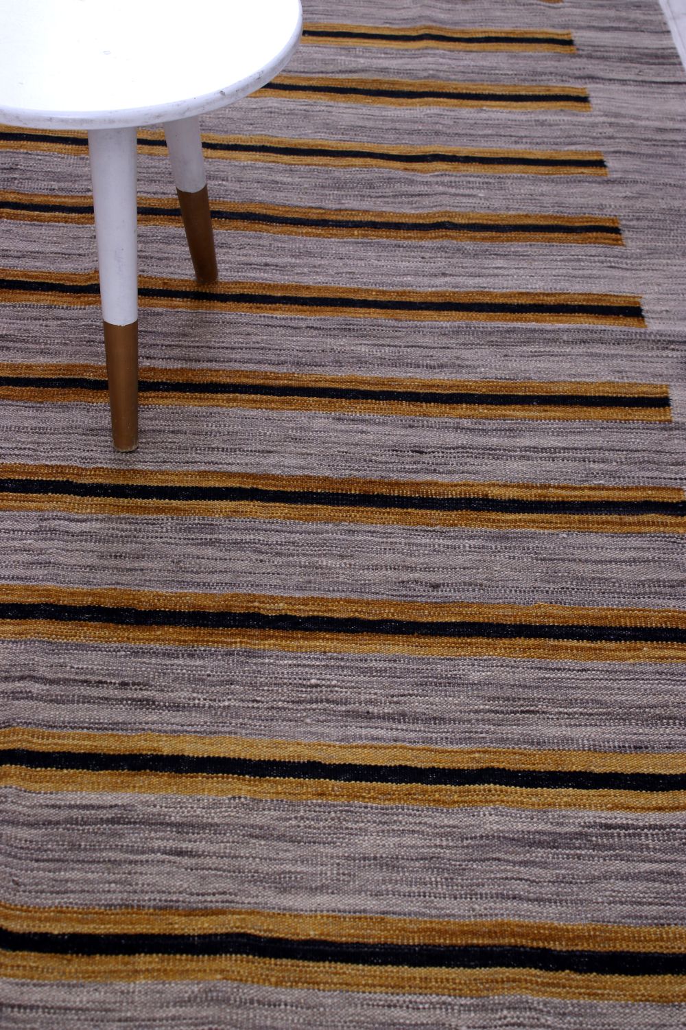 Grijs Tapijt Laagpolig Handgeweven Wollen Vloerkleed - Omid Afghan Modern Kelim 223x158