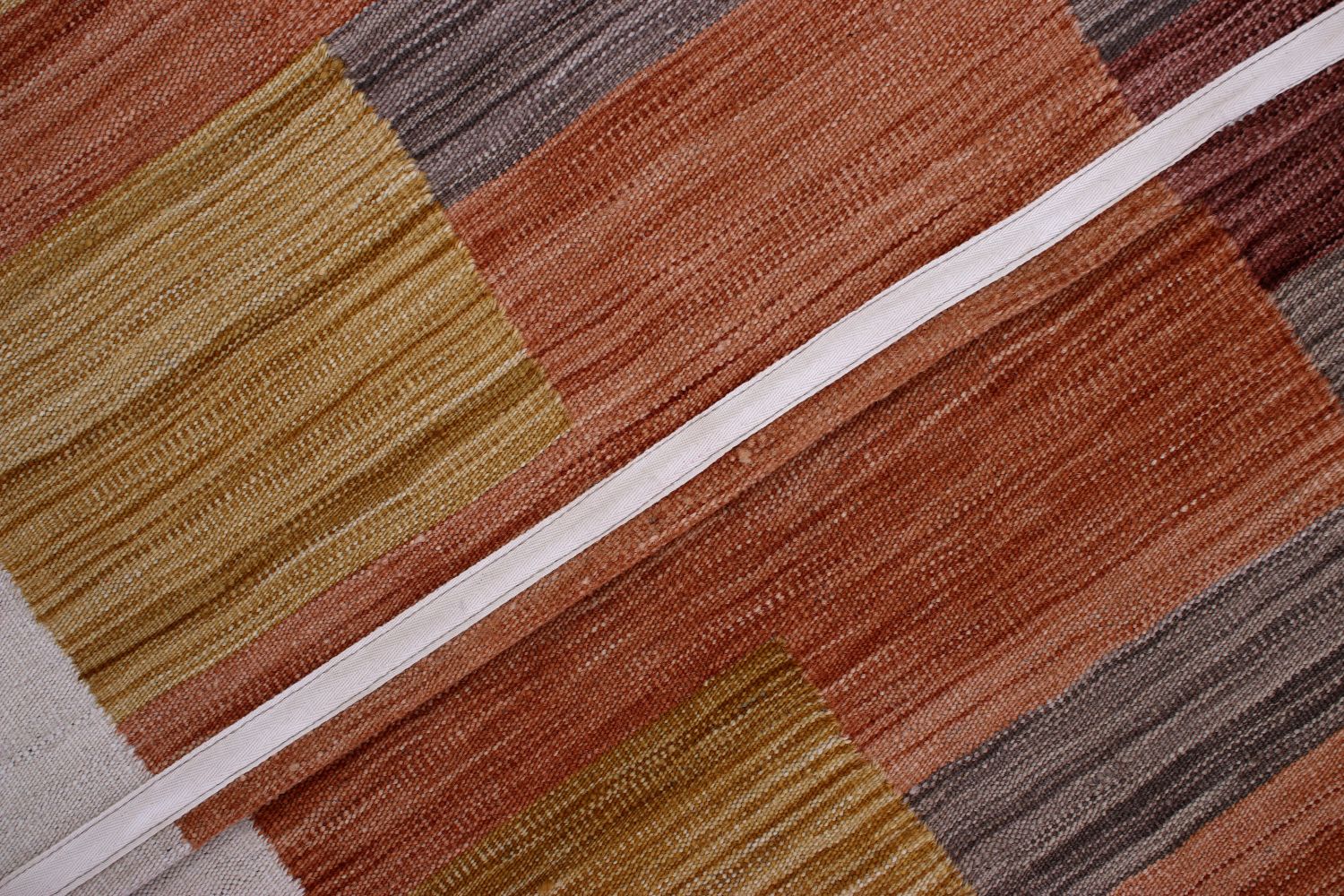 Kleurrijk Tapijt Laagpolig Handgeweven Wollen Vloerkleed - Omid Afghan Modern Kelim 292x197