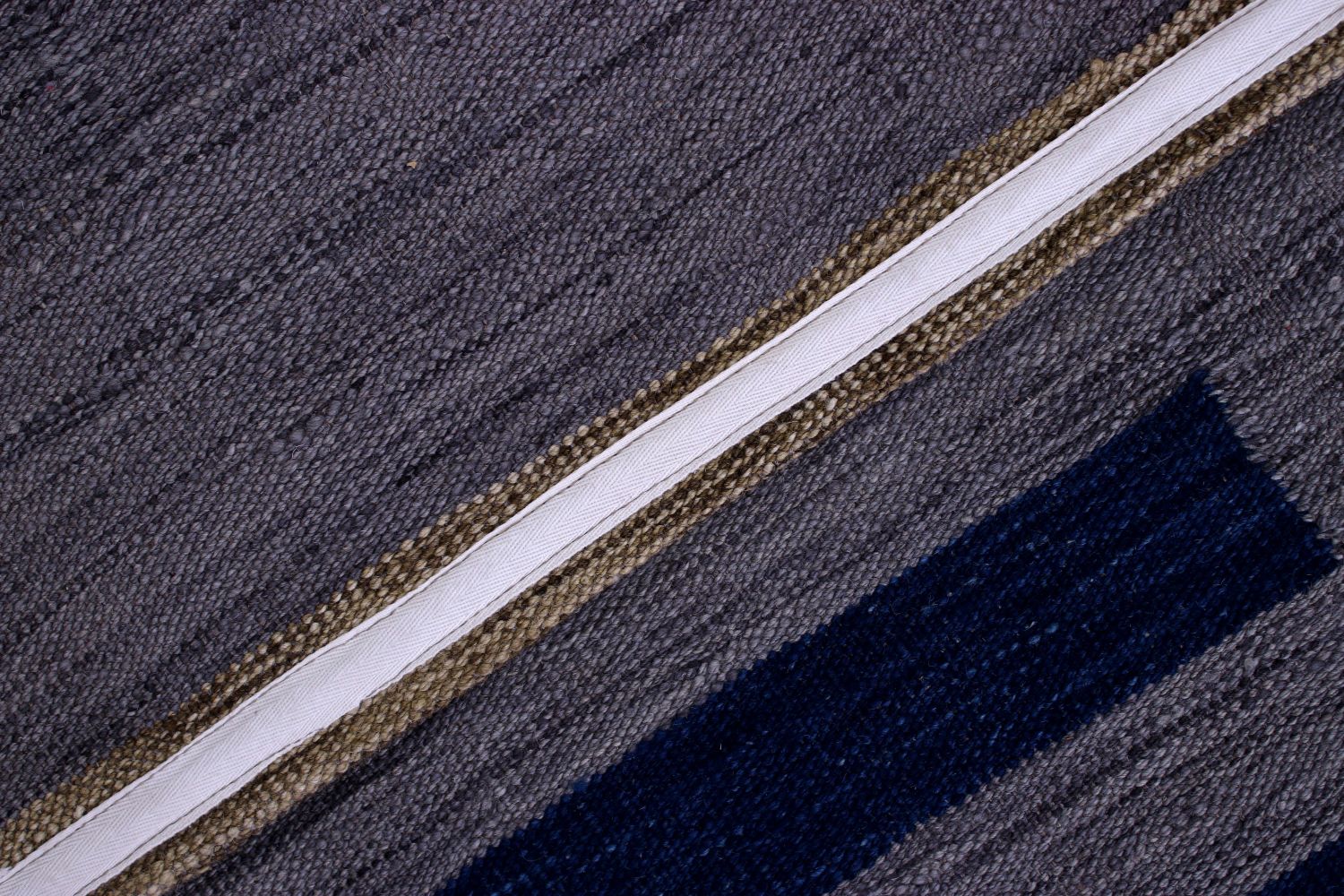 Grijs Tapijt Laagpolig Handgeweven Wollen Vloerkleed - Omid Afghan Modern Kelim 168x114