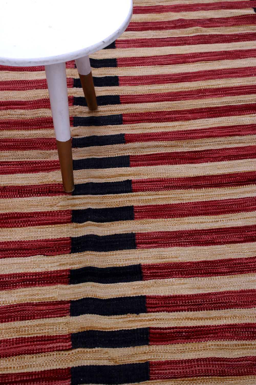 Rood Tapijt Laagpolig Handgeweven Wollen Vloerkleed - Omid Afghan Modern Kelim 147x146