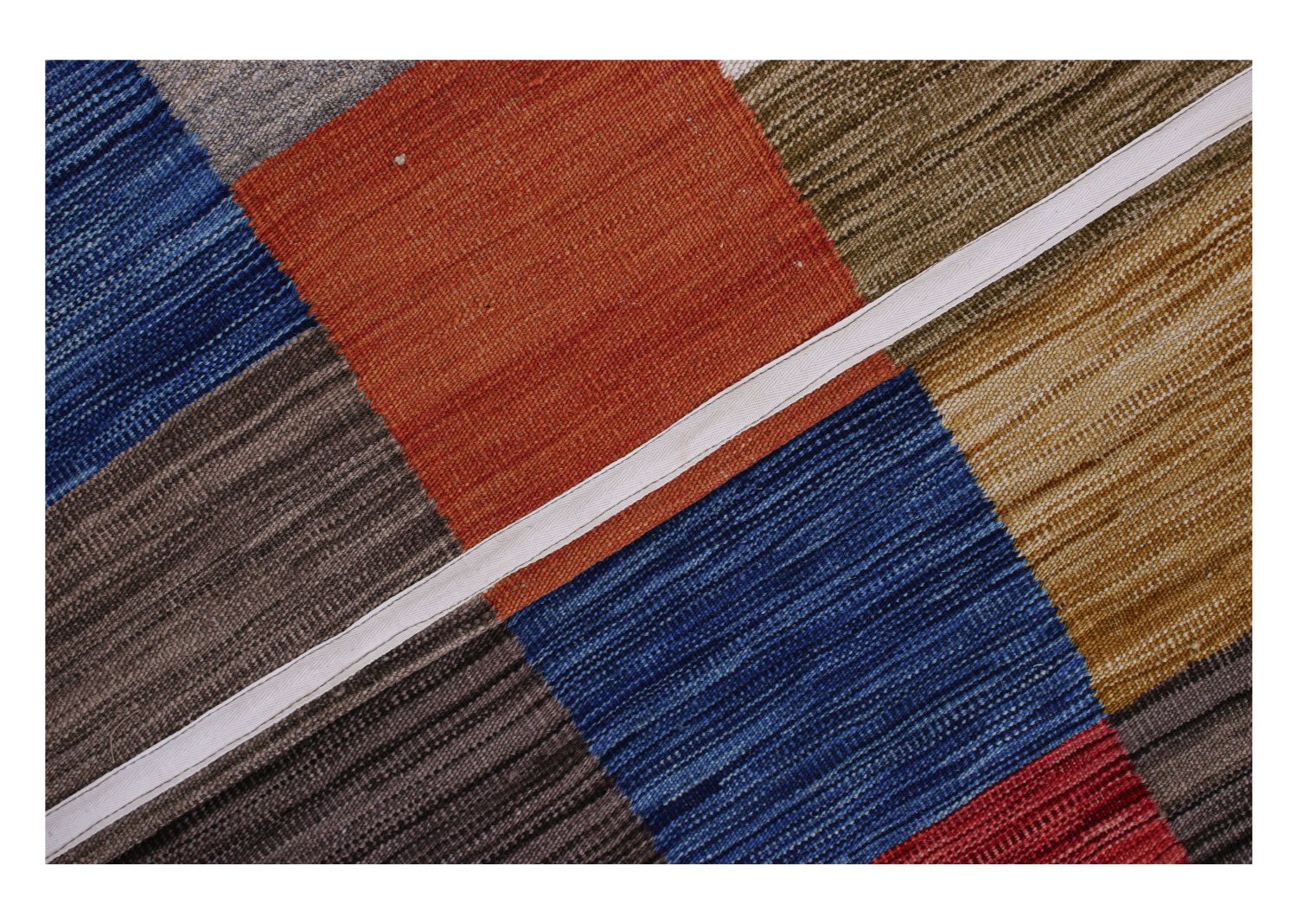 Kleurrijk Tapijt Laagpolig Handgeweven Wollen Vloerkleed - Omid Afghan Modern Kelim 297x196