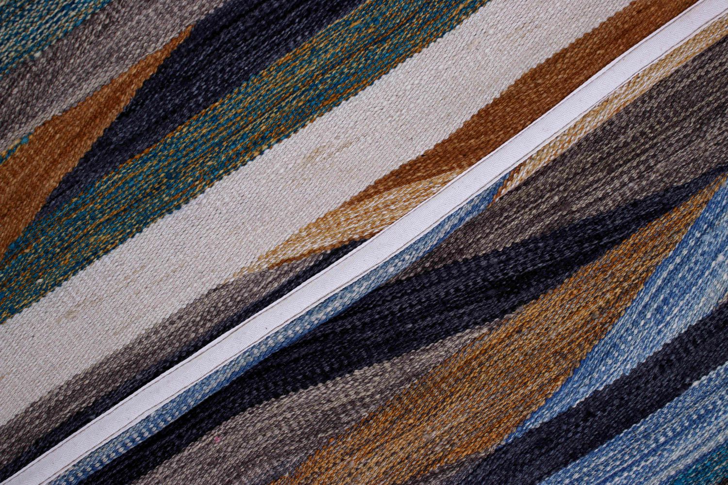 Kleurrijk Tapijt Laagpolig Handgeweven Wollen Vloerkleed - Omid Afghan Modern Kelim 302x245