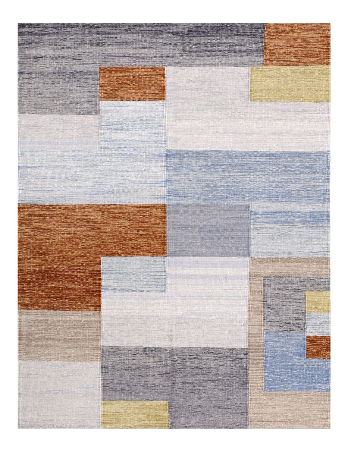 Kleurrijk Tapijt Laagpolig Handgeweven Wollen Vloerkleed - Omid Afghan Modern Kelim 202x148