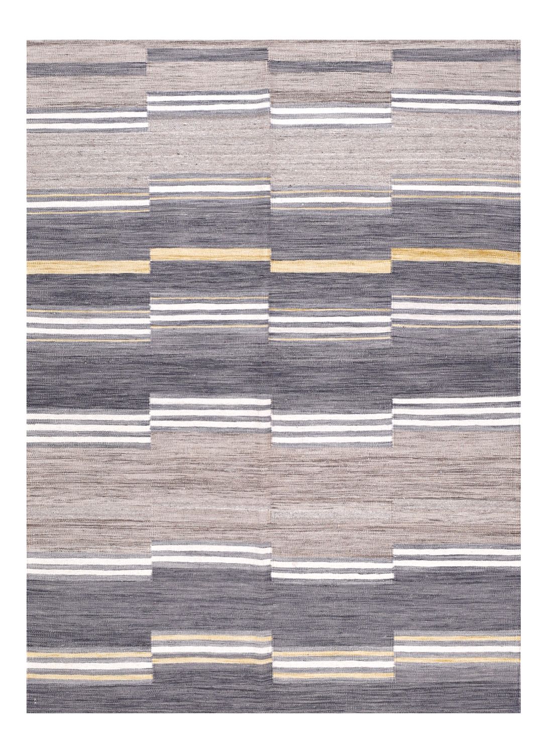 Beige Tapijt Laagpolig Handgeweven Wollen Vloerkleed - Omid Afghan Modern Kelim 226x168