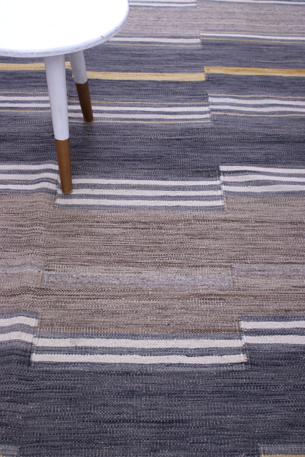 Beige Tapijt Laagpolig Handgeweven Wollen Vloerkleed - Omid Afghan Modern Kelim 226x168