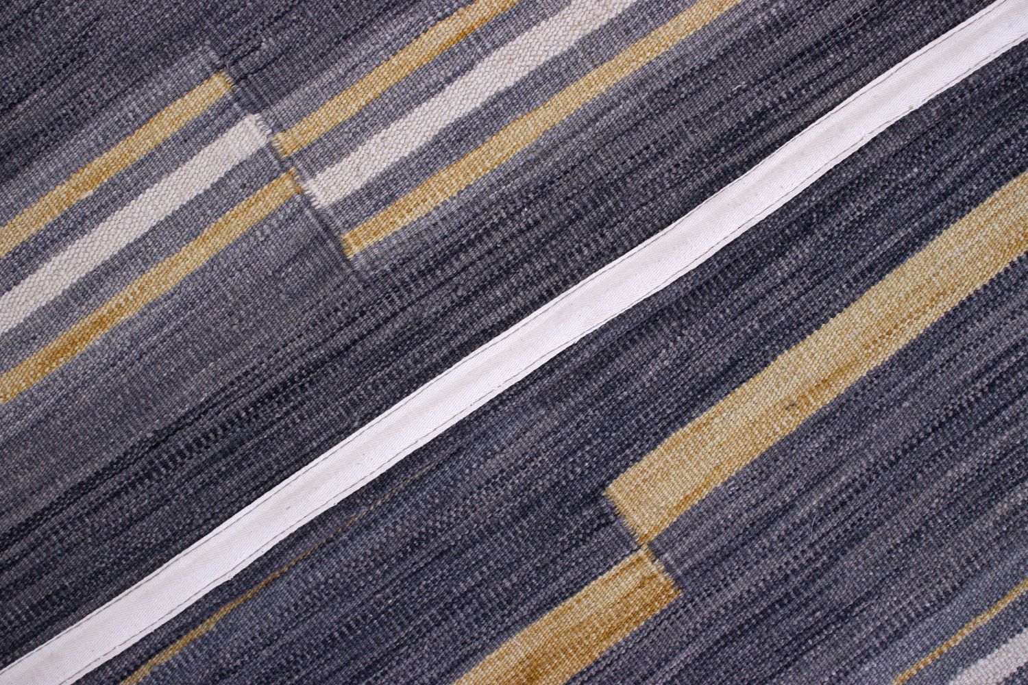 Beige Tapijt Laagpolig Handgeweven Wollen Vloerkleed - Omid Afghan Modern Kelim 226x168