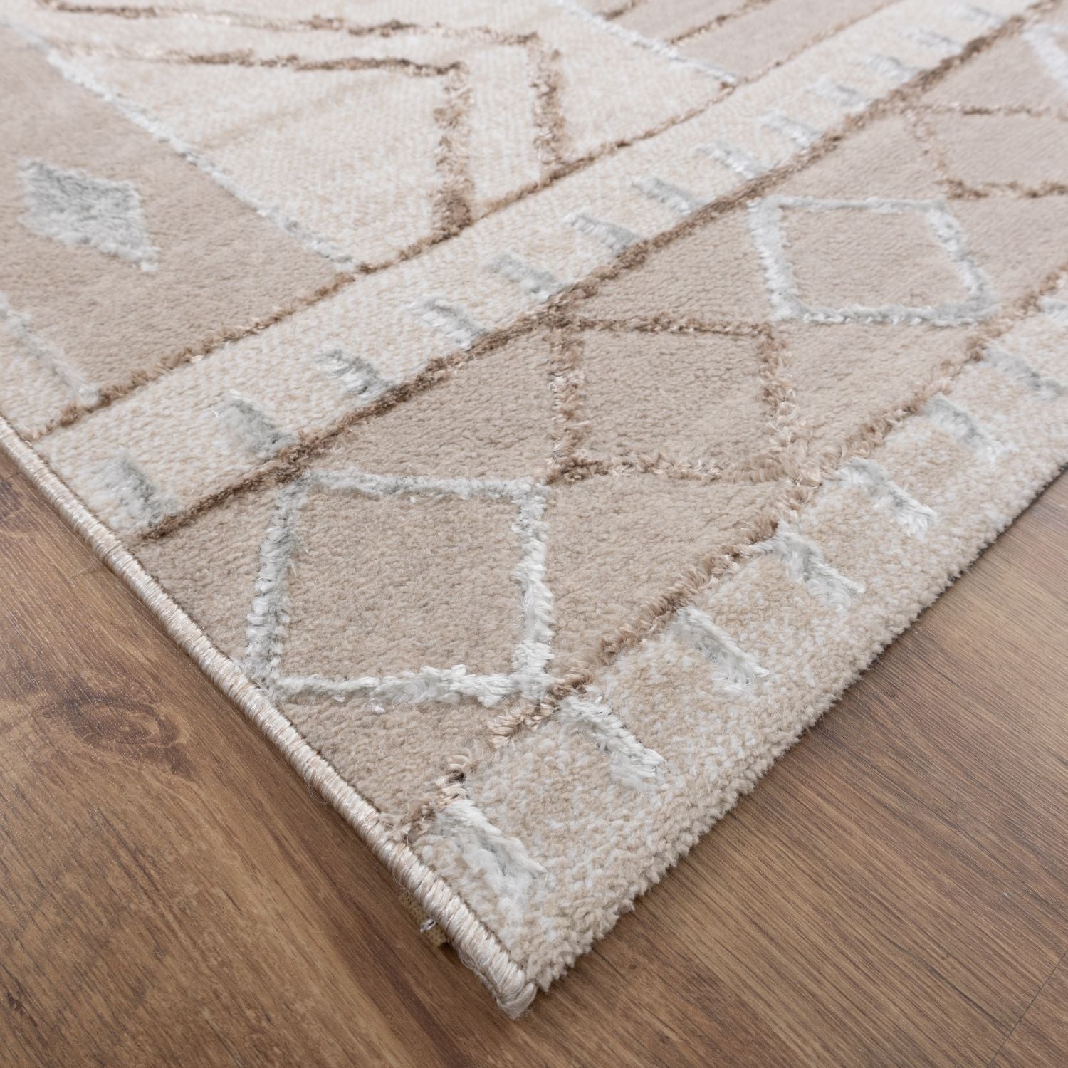 Beige Tapijt Laagpolig Vloerkleed Omid Marbella