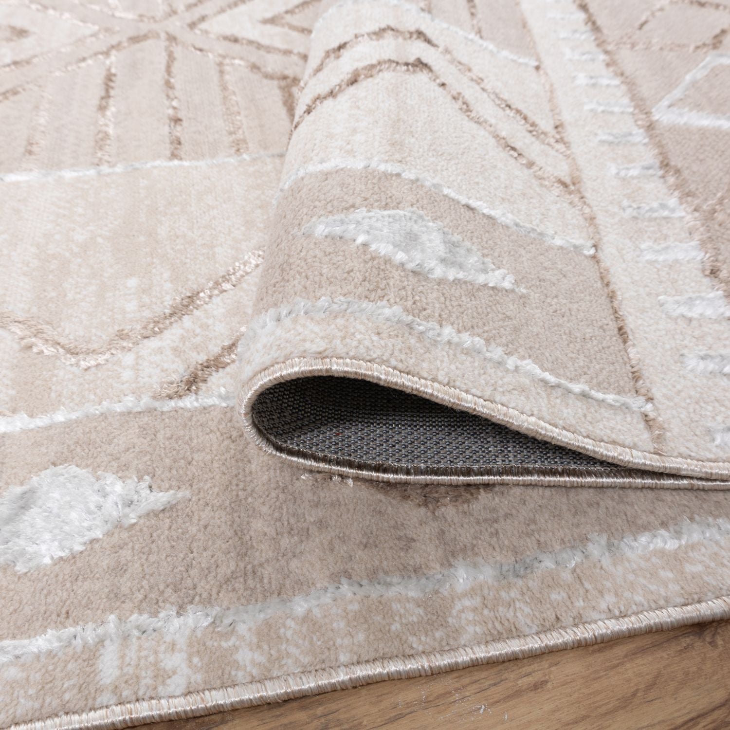 Beige Tapijt Laagpolig Vloerkleed Omid Marbella