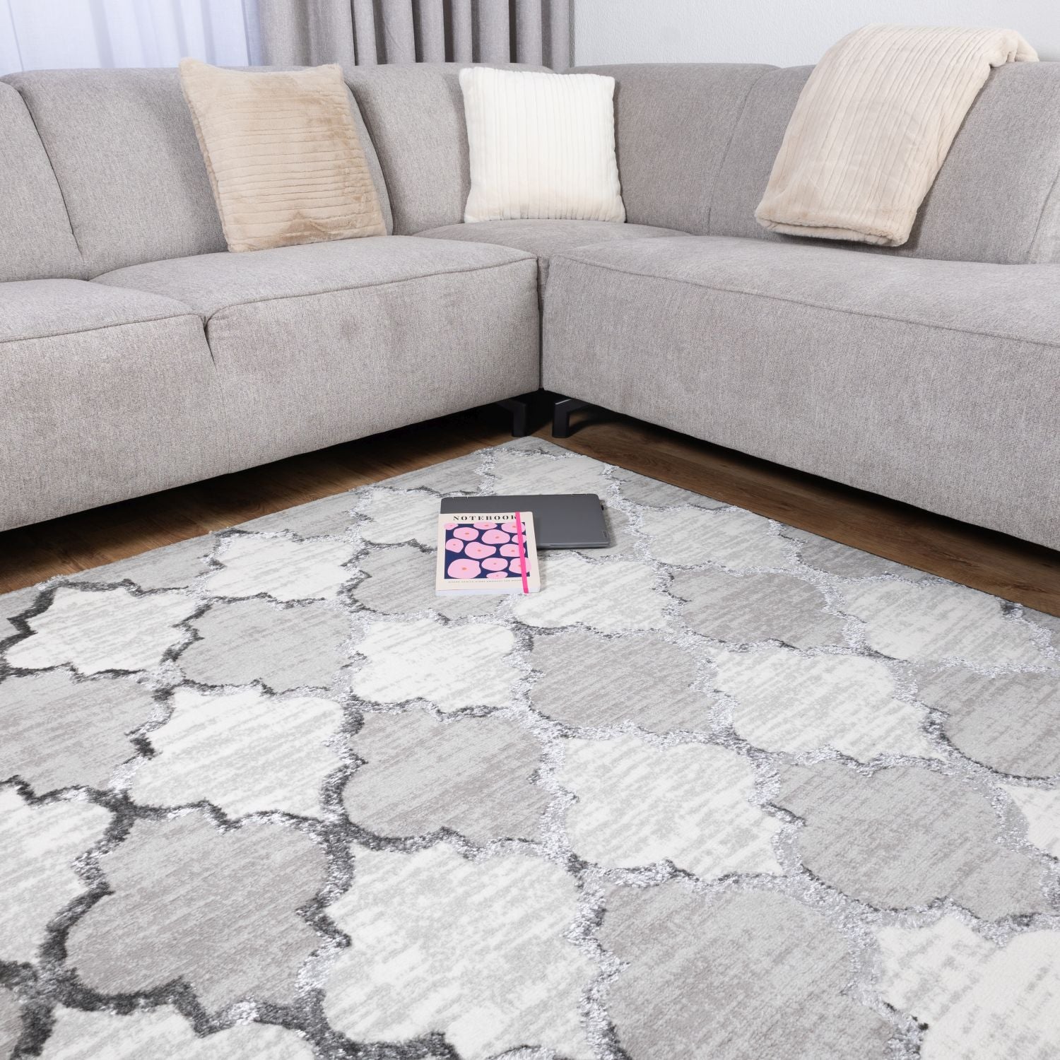 Grijs Tapijt Laagpolig Vloerkleed Omid Marbella