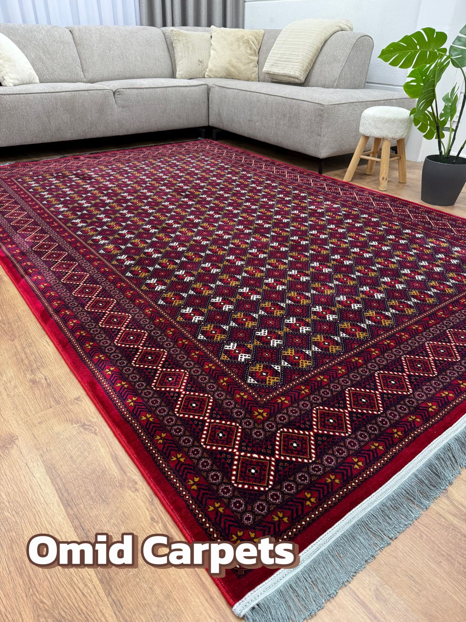 قالین ترکی * Rood Tapijt Laagpolig Klassiek Vloerkleed - Omid Premium Classic