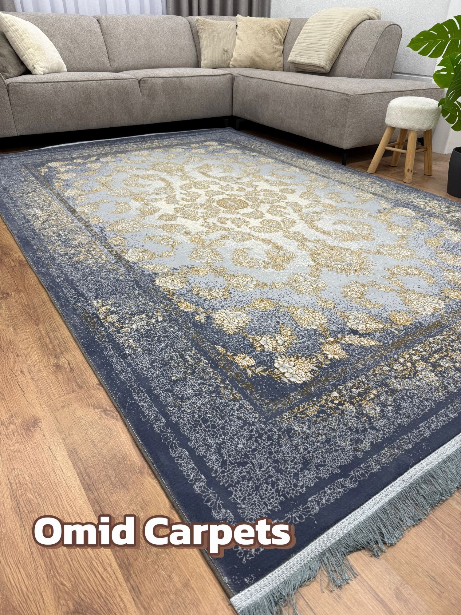قالین ترکی * Grijs Tapijt Laagpolig Klassiek Vloerkleed - Omid Premium Classic