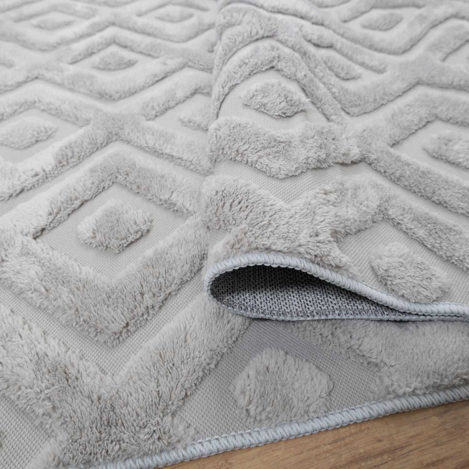 Zilver Tapijt Laagpolig Vloerkleed Omid Wasbaar Japondi - Omid Carpets