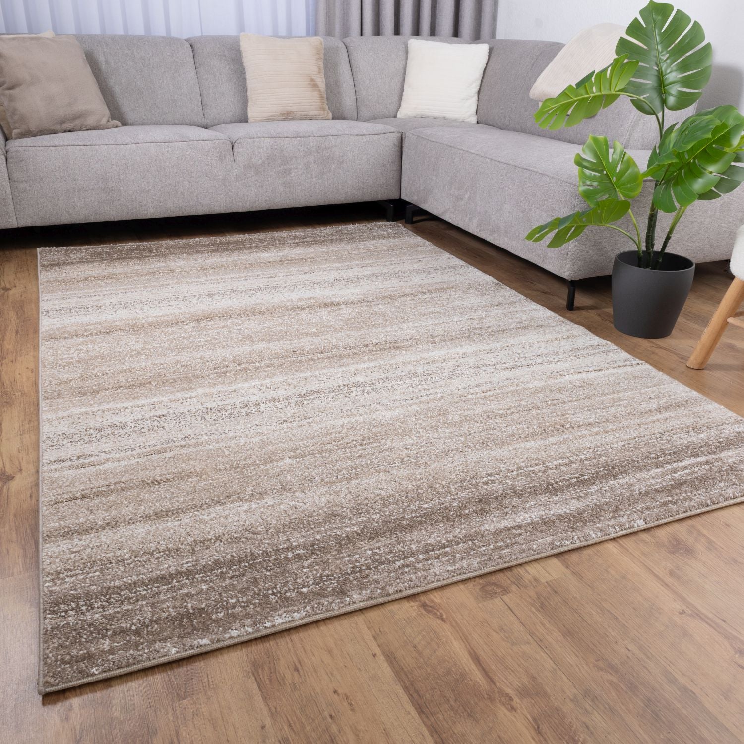 Beige Tapijt Laagpolig Vloerkleed Omid Premium Marble