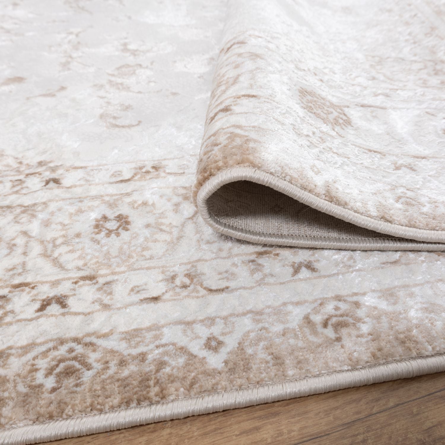 Beige Tapijt Laagpolig Vloerkleed Omid Beige Essence