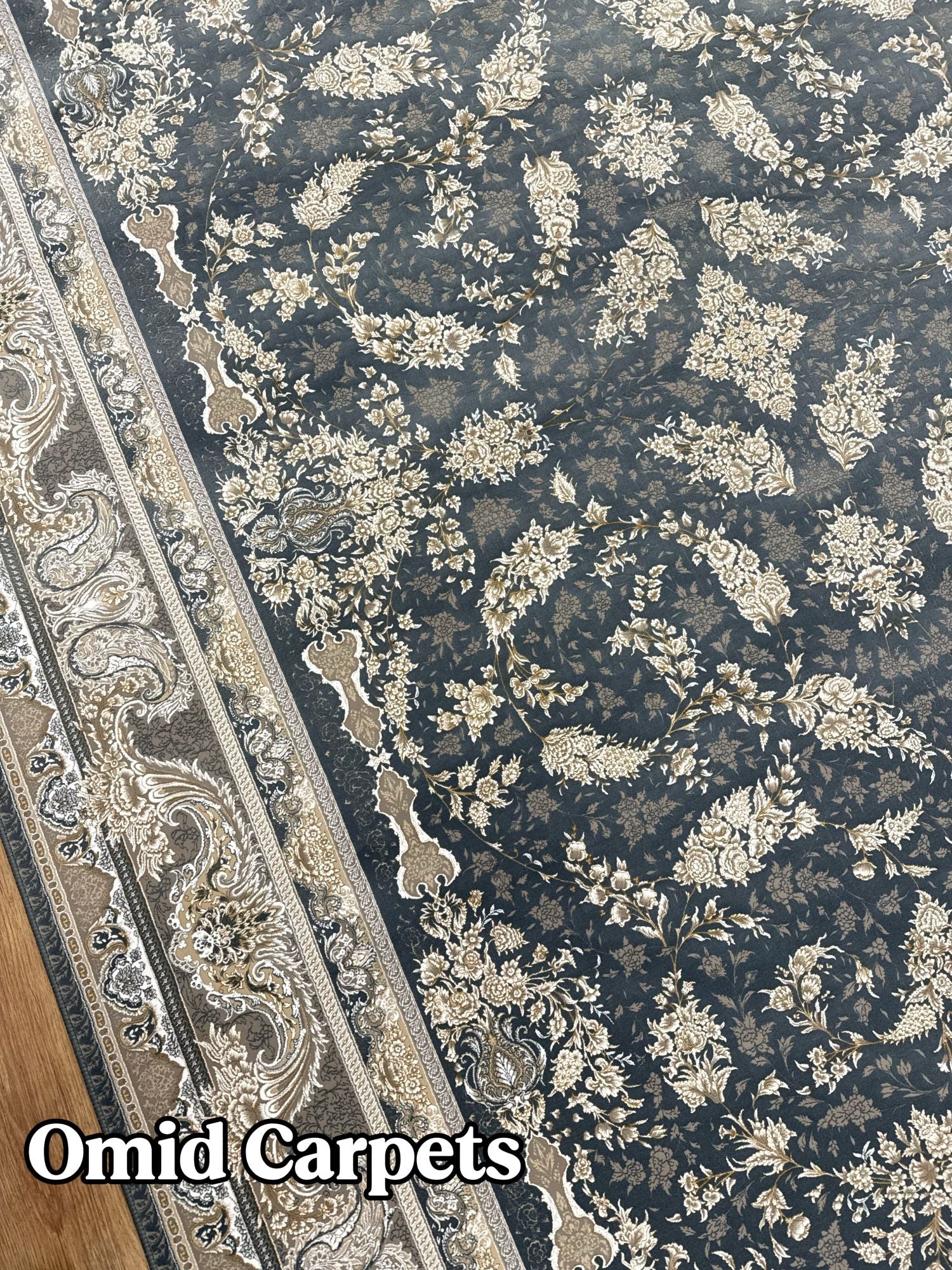 قالین 1500 شانه * DonkerGrijs Tapijt Laagpolig Klassiek Vloerkleed - Omid Premium Classic Hand Look - 4,5 Miljoen punten/m²
