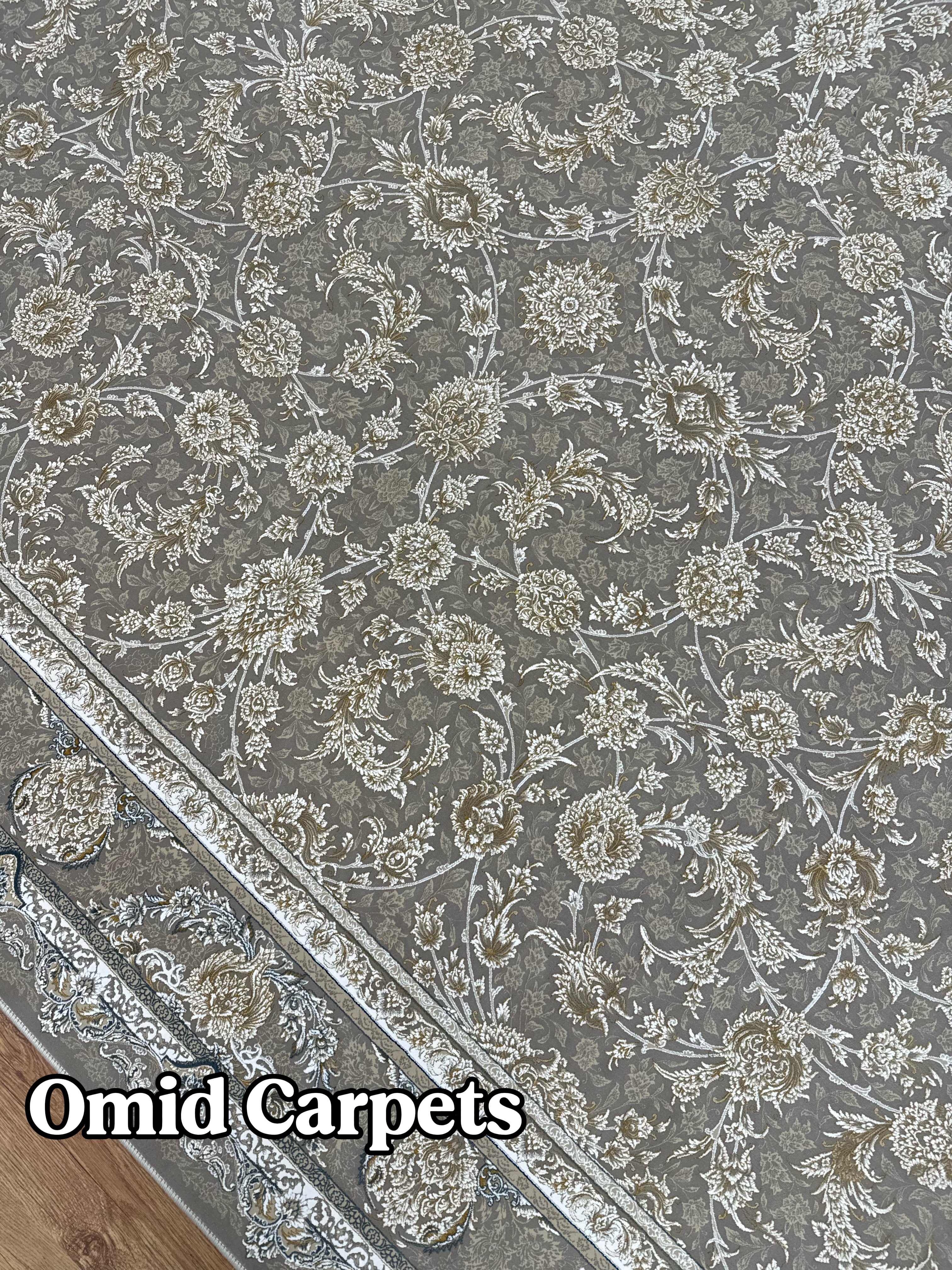 قالین 1500 شانه * Beige Tapijt Laagpolig Klassiek Vloerkleed - Omid Premium Classic Hand Look - 4,5 Miljoen punten/m²