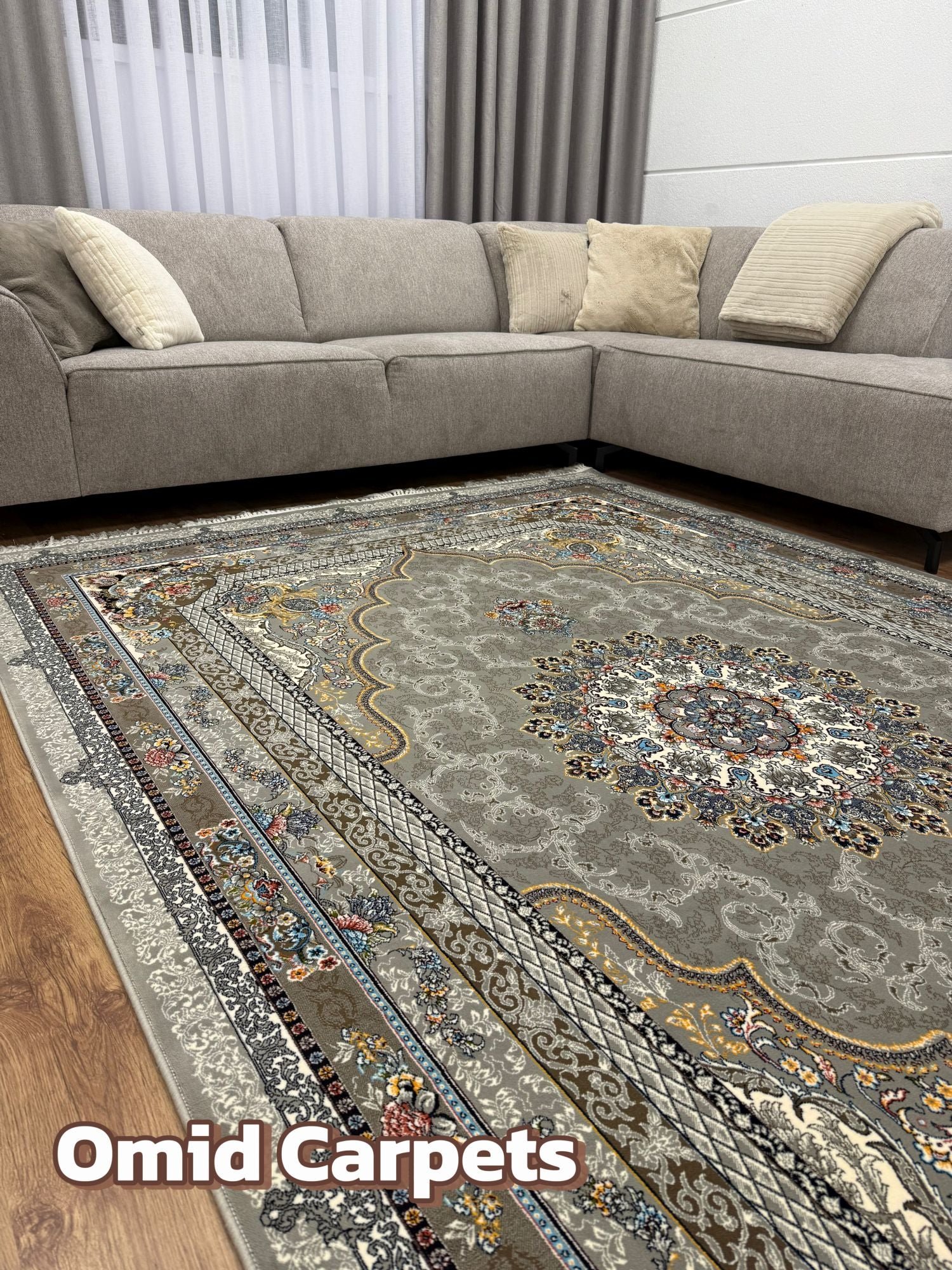 قالین 700 شانه * Grijs Tapijt Laagpolig Klassiek Vloerkleed - Omid Premium Classic - 1,5 Miljoen punten/m²