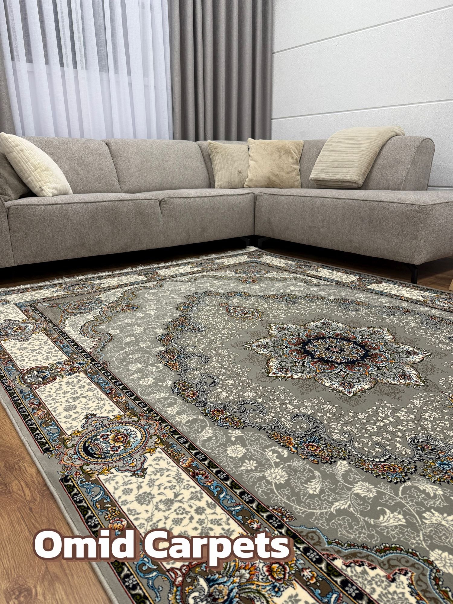 قالین 700 شانه * Grijs Tapijt Laagpolig Klassiek Vloerkleed - Omid Premium Classic - 1,5 Miljoen punten/m²