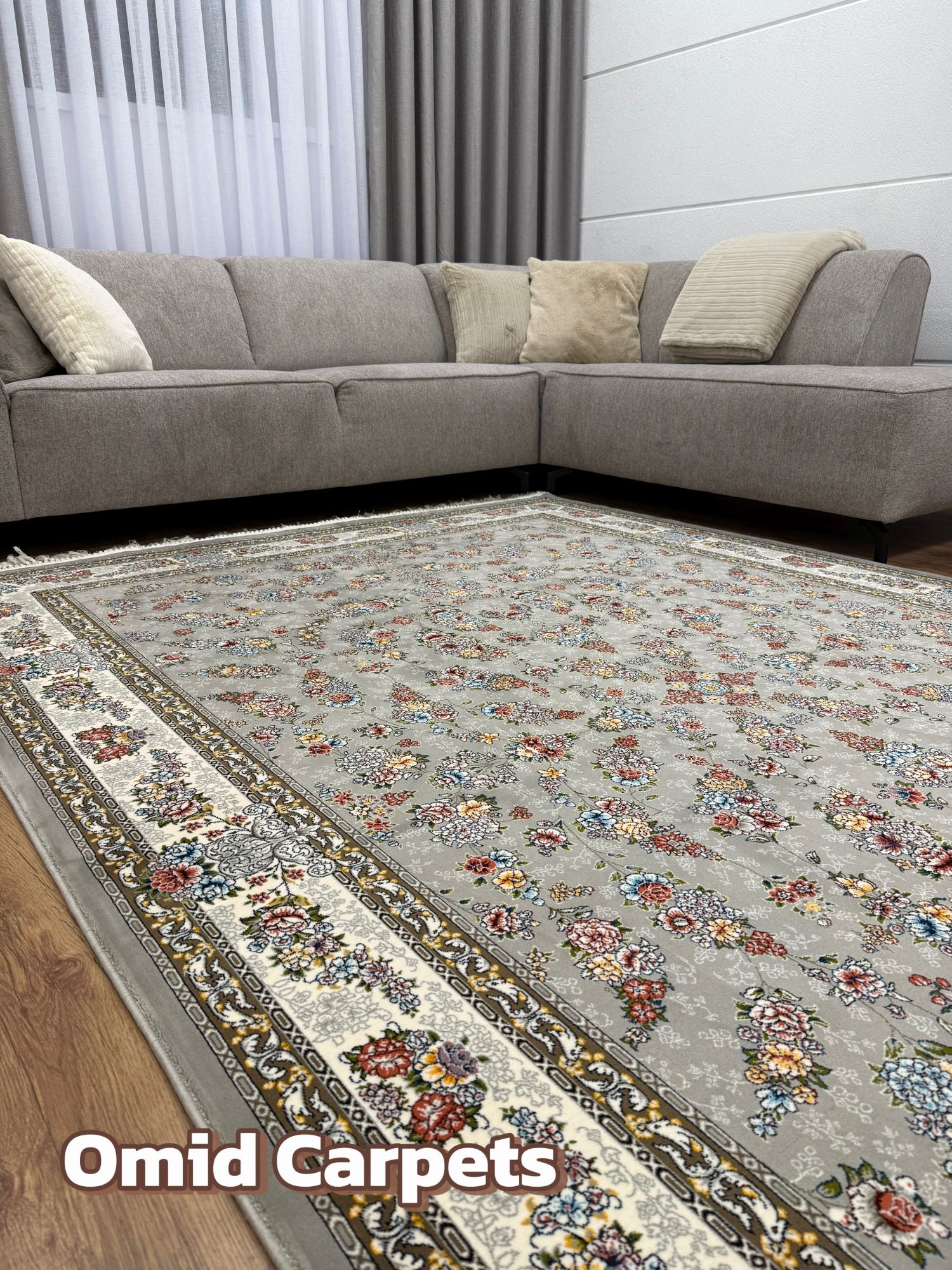 قالین 700 شانه * Grijs Tapijt Laagpolig Klassiek Vloerkleed - Omid Premium Classic - 1,5 Miljoen punten/m²