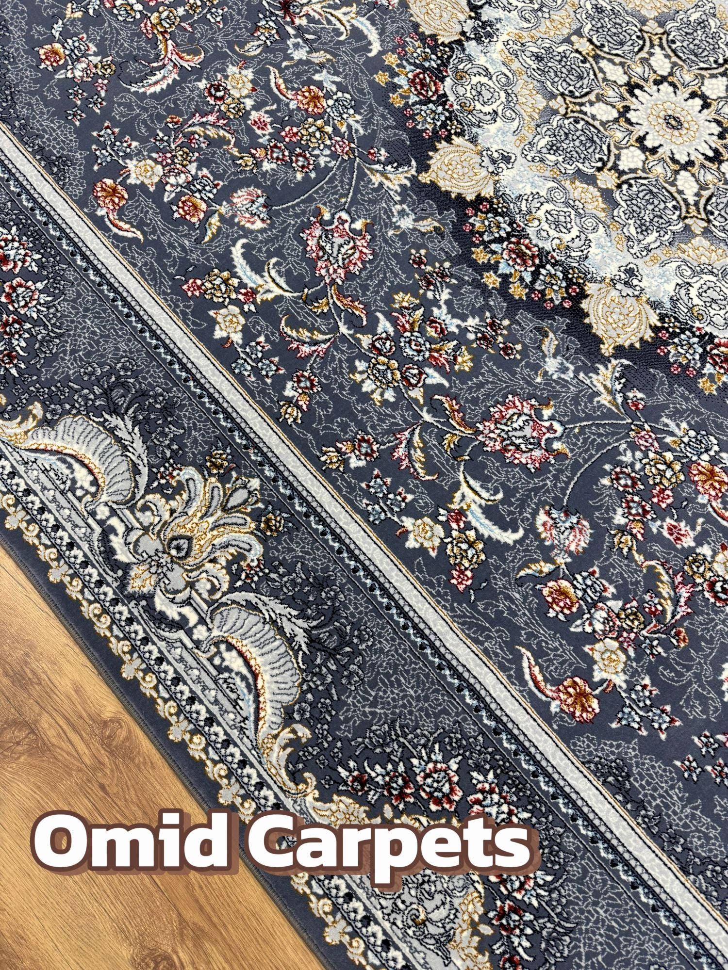 قالین ترکی * Grijs Tapijt Laagpolig Klassiek Vloerkleed - Omid Premium Classic