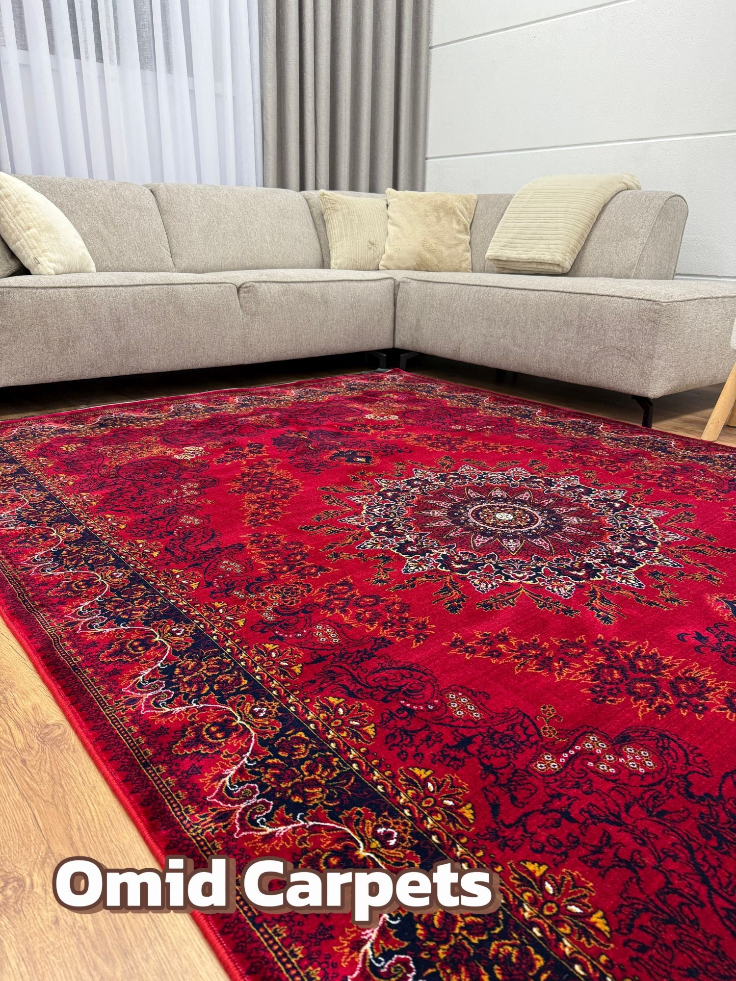 قالین ترکی * Rood Tapijt Laagpolig Klassiek Vloerkleed - Omid Premium Classic