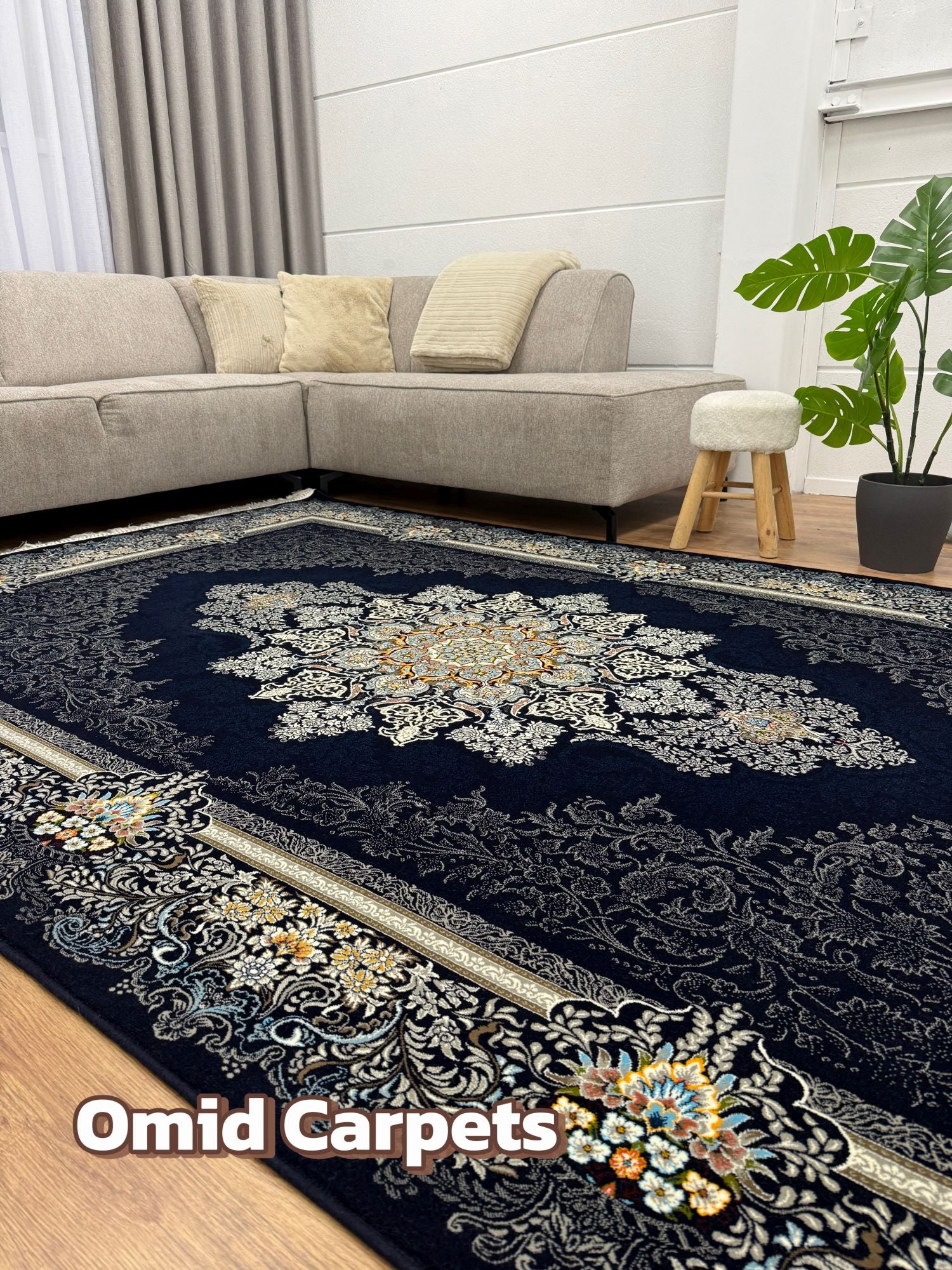 قالین 700 شانه * Donkerblauw Tapijt Laagpolig Klassiek Vloerkleed - Omid Premium Classic - 1,5 Miljoen punten/m²