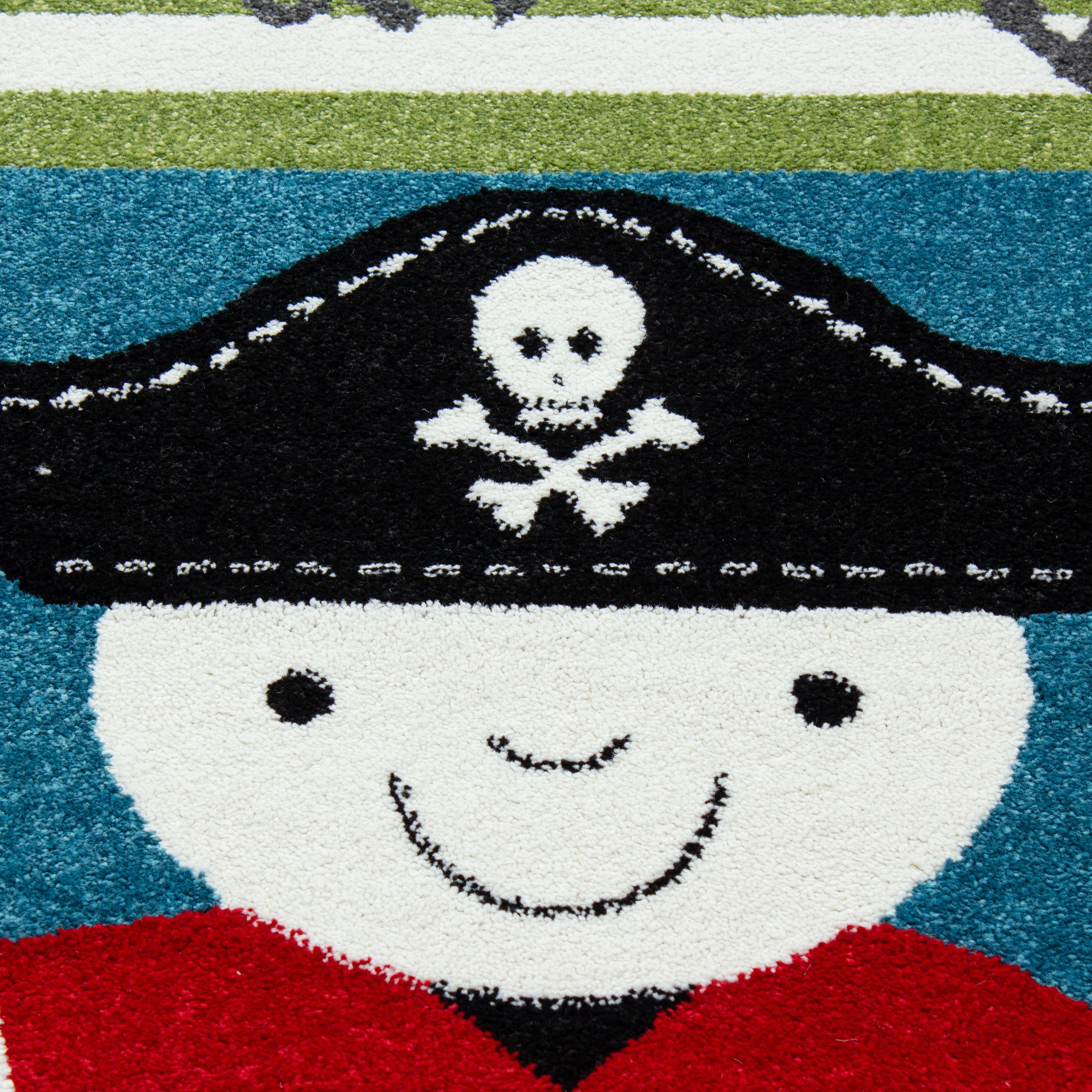 Kindertapijt Omid Piraten Blauw Vloerkleed - Omid Carpets