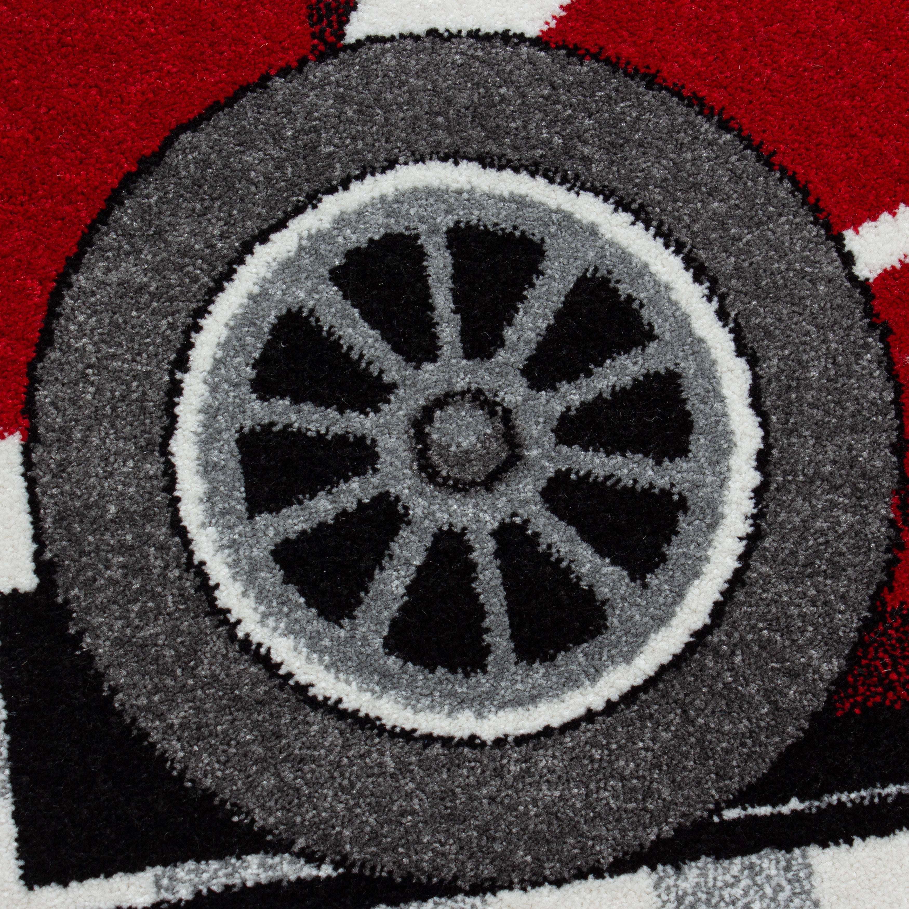 Kindertapijt Omid Racewagen Rood Vloerkleed - Omid Carpets