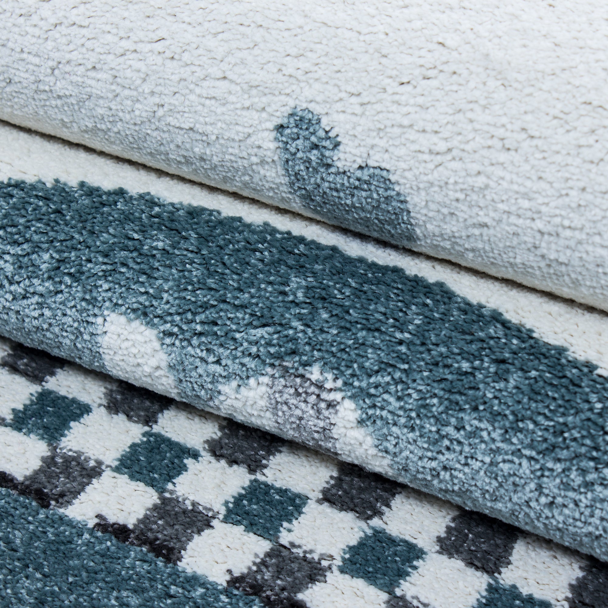Kindertapijt Omid Hartjes Regen Blauw Vloerkleed - Omid Carpets
