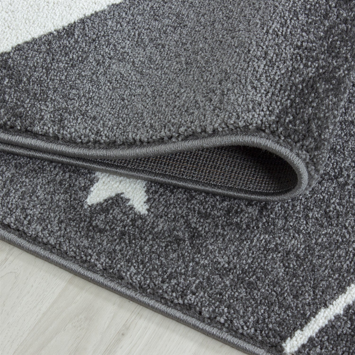 Kindertapijt Omid Blije Sterretjes Grijs Vloerkleed - Omid Carpets