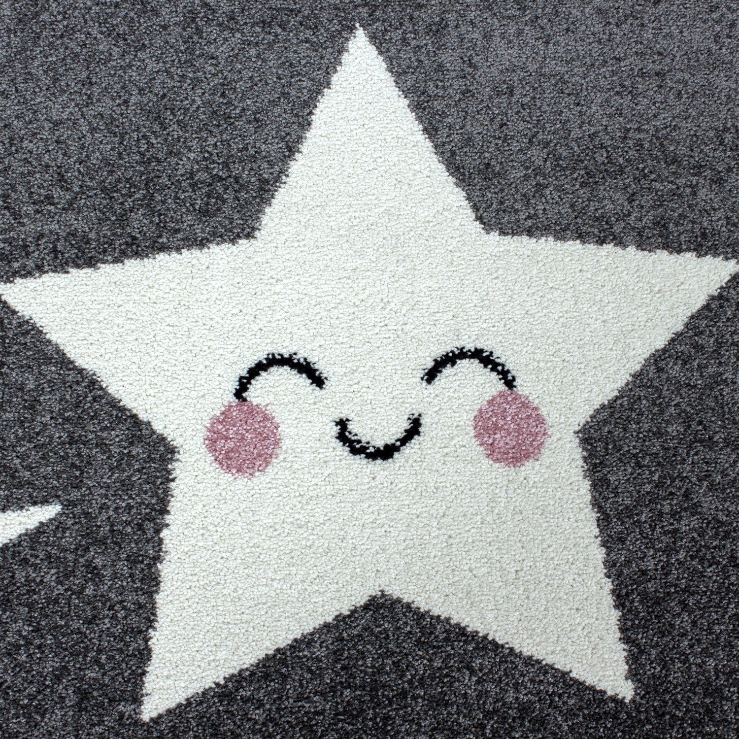 Kindertapijt Omid Blije Sterretjes Grijs Vloerkleed - Omid Carpets