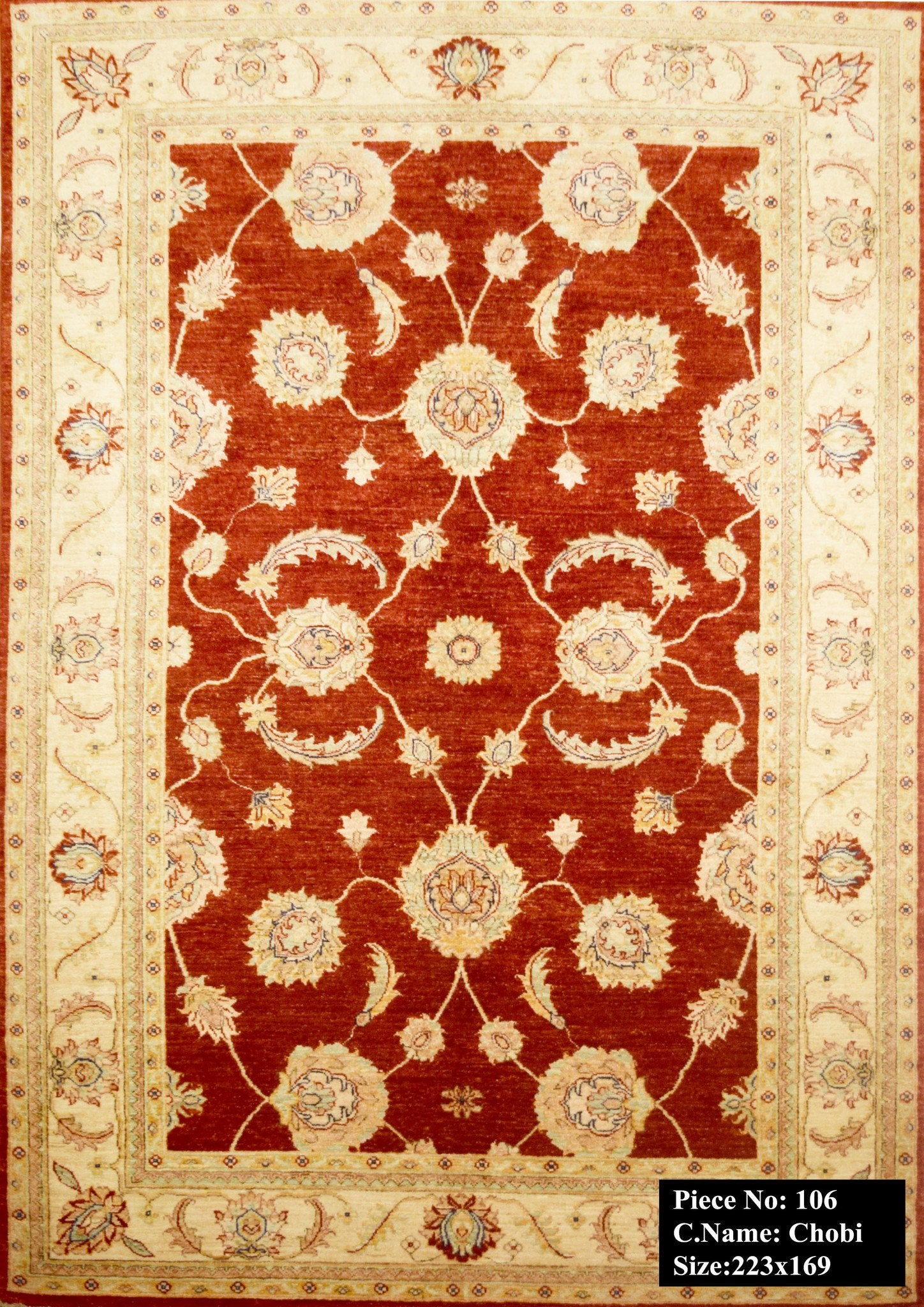 Koningsrode Ziegler Tapijt 223x169 - Omid Carpets