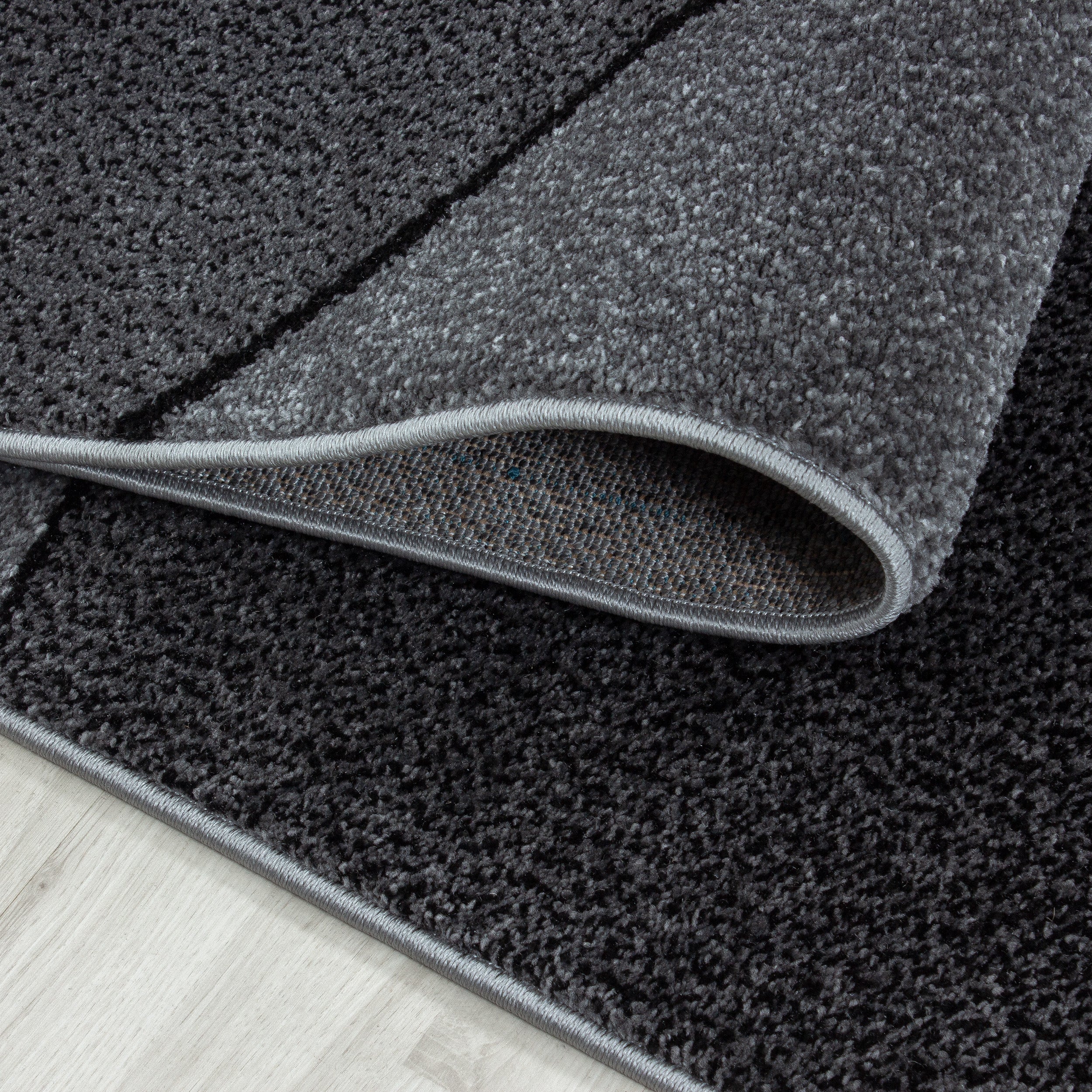 Grijs Tapijt Laagpolig Vloerkleed Omid Modern Geometry - Omid Carpets
